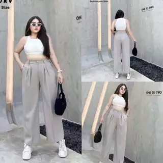 กางเกงขายาวจีบใหญ่ ตะขอหน้า เอวสูง งานสาวใหญ่ สาวอวบ บิ๊กไซต์ ใส่ได้
