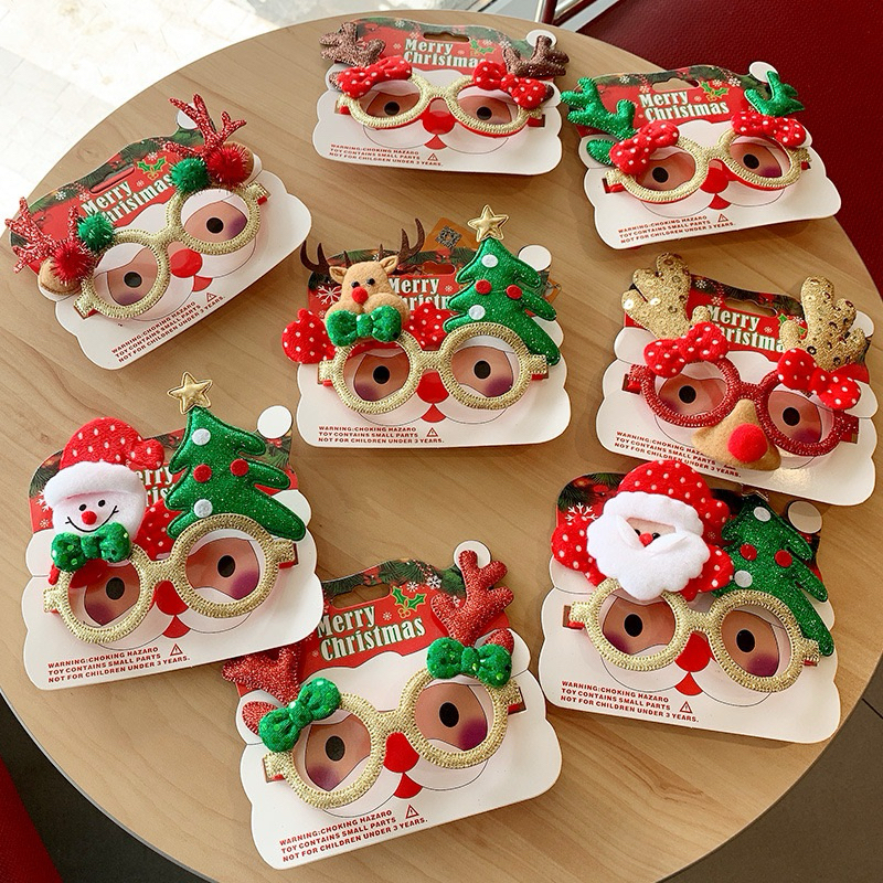 {พร้อมส่ง}แว่นตาคริสต์มาสพร๊อพถ่ายรูป ซานต้า กวาง สโนว์แมนแว่นตาเด็กและผู้ใหญ่2024