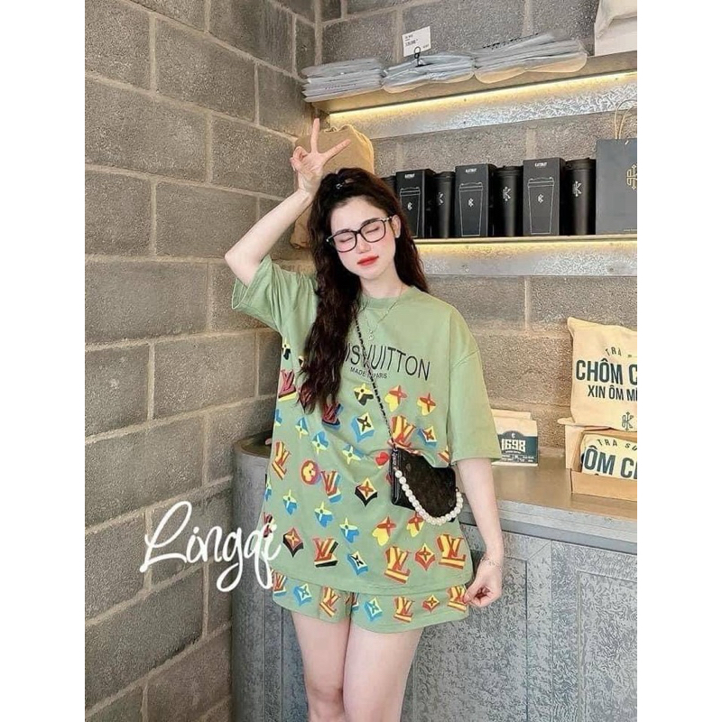 พร้อมส่ง ส่งไว ชุดเซ็ตขาสั้นใส่เที่ยว ชุดเซ็ตแฟชั่นสุด เสื้อยืดN.Y เสื้อ+กางเกง