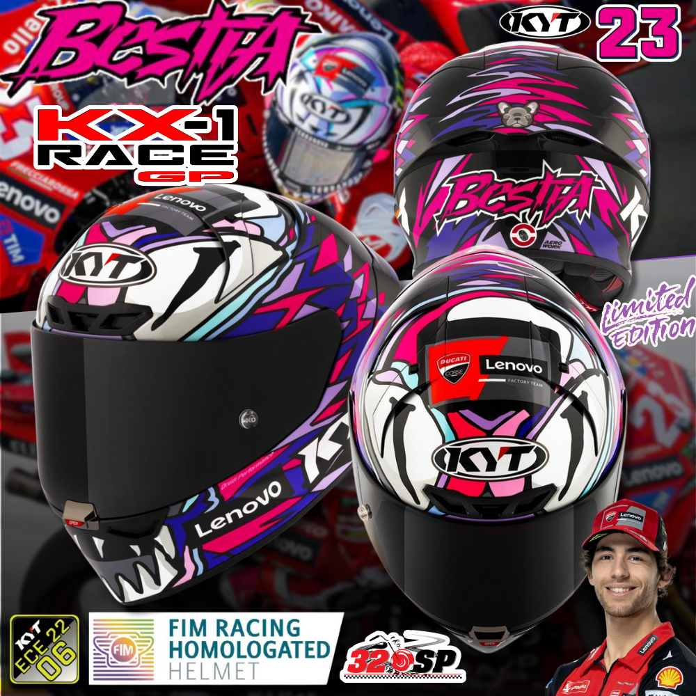 หมวกกันน็อค KYT KX-1  RACE GP มาใหม่ ส่งไว!! 320sp