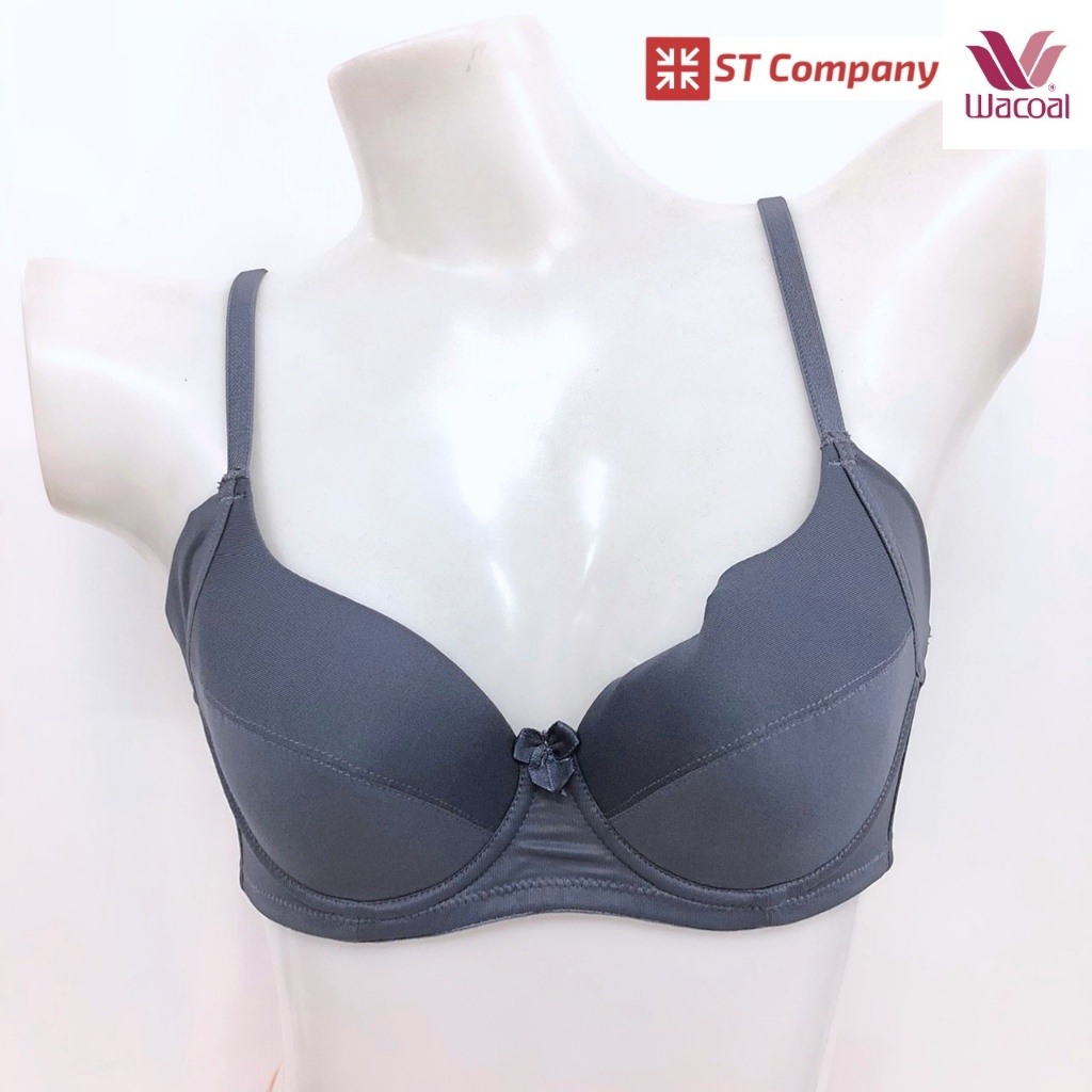 Wacoal Basic Bra รุ่น WB9920 สีเทาเข้ม บรา 4/5 cup เสริมโครง เสริมฟองบาง ช่วยเก็บกระชับทรง เก็บเนื้อ