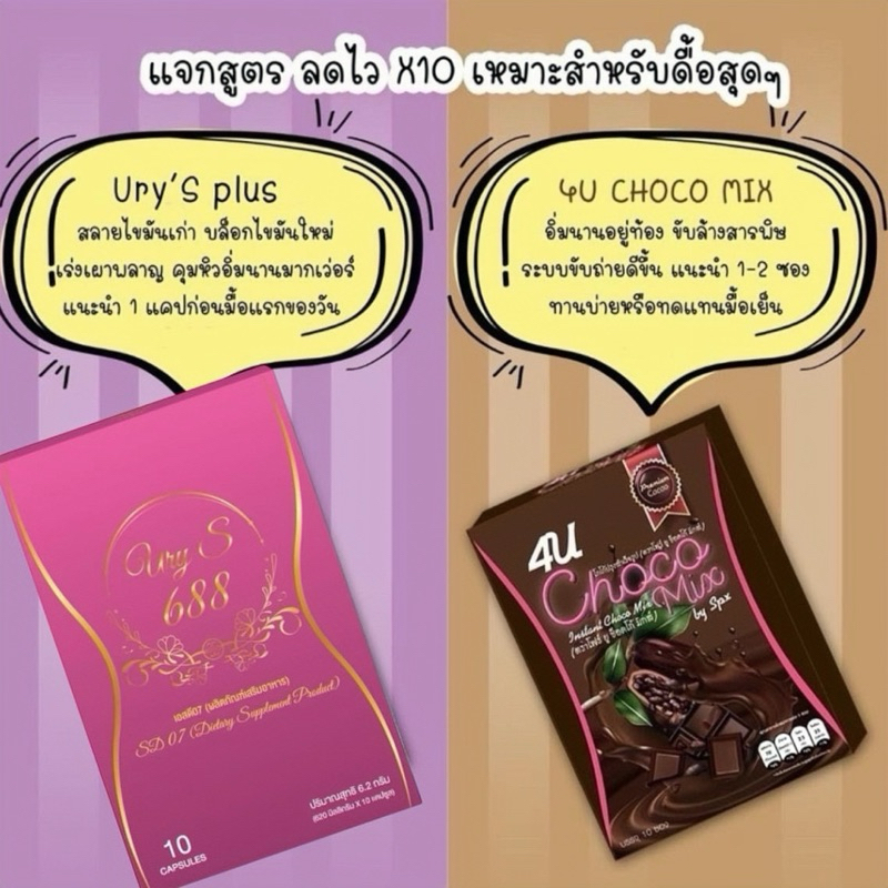 Ury’s Plus +choco สูตรผอมเร่งด่วน (แพ็คคู่)