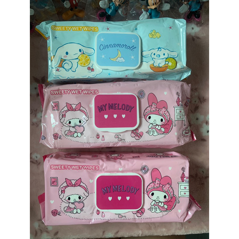 ทิชชู่เปียก Sanrio จัมโบ้ 70 แผ่น Green Air ลิขสิทธิ์แท้ แผ่นใหญ่เนื้อหนา