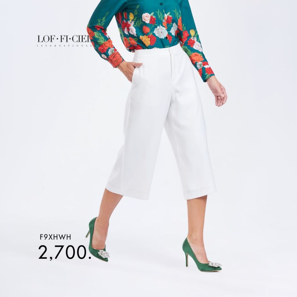 LOF-FI-CIEL กางเกงผู้หญิง Jubili Samurai ขาสี่ส่วน สีขาว F9XHWH