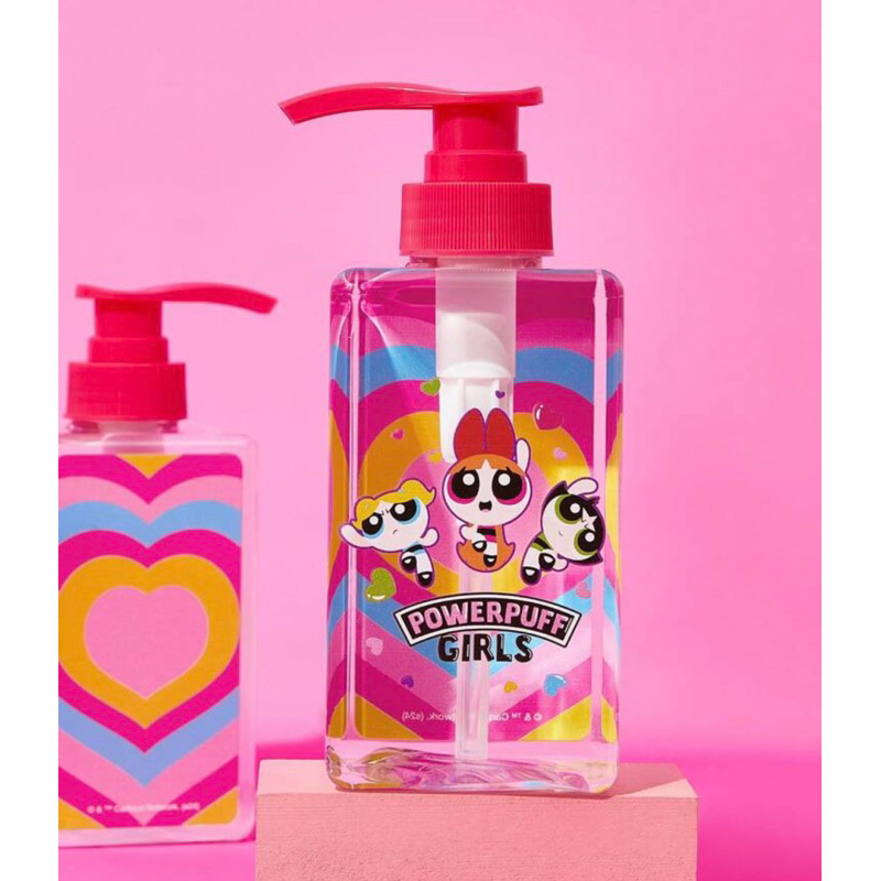 ขวดปั๊มPowepuff Girls ขนาดใหญ่(450 มล) งานลิขสิทธิ์แท้ ลายสวย แข็งแรงทนทาน คุณภาพดี ใช้ซ้ำได้บ่อย
