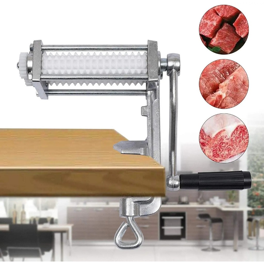 เครื่องบดเนื้อหมู เครื่องบดปลาหมึก tenderizer แบบมือหมุน
