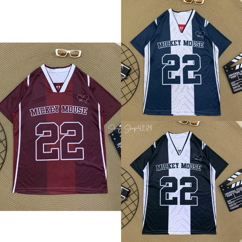( M12 ) เสื้อยืดโอเวอร์ไซส์ คอปิด มิ้กกี้22 l-2Xl