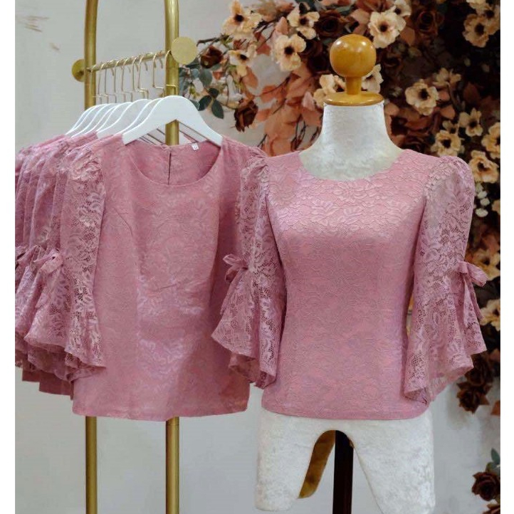 เสื้อลูกไม้อิตาลีแขนแต่งโบว์สุทัตตา (อ7)