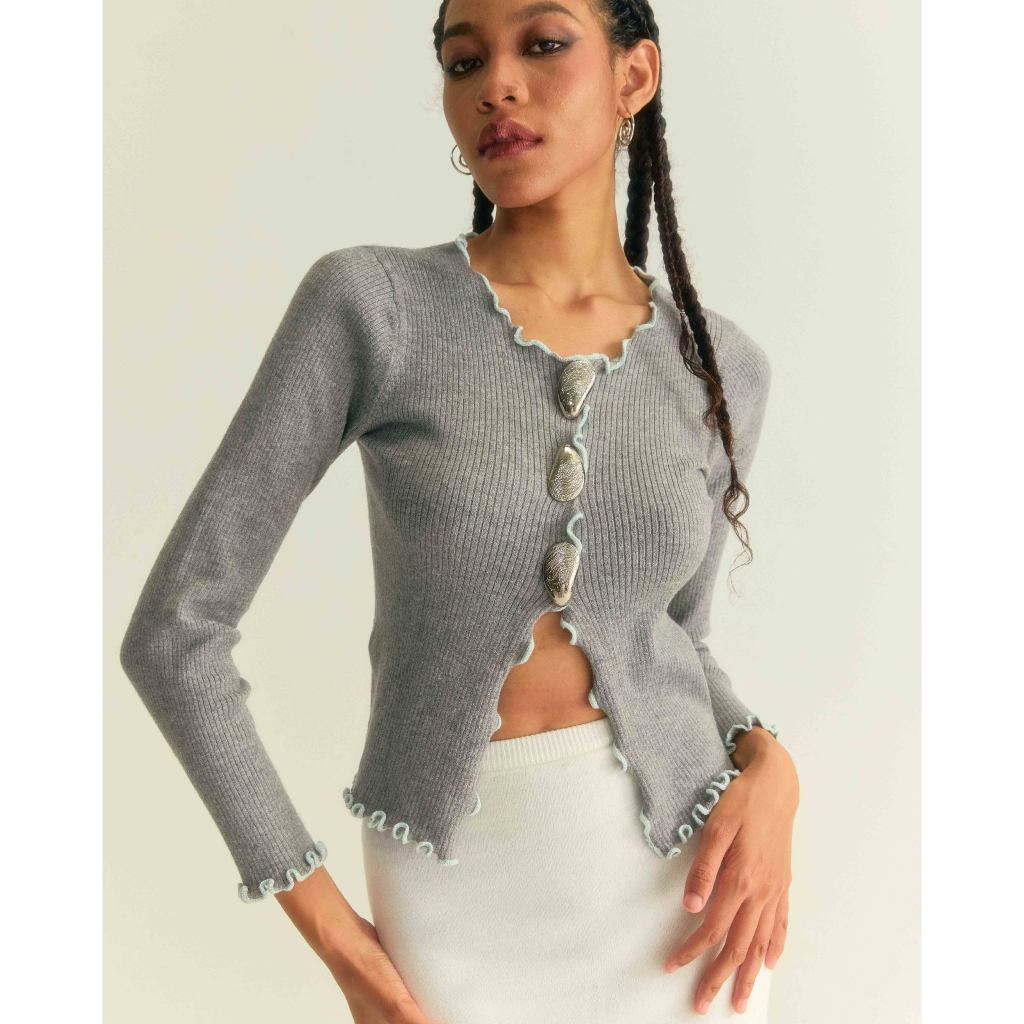 knitCircle - SHELLS Pull-over Cardigan (1 สี) knitCircle x Mitr เสื้อแขนยาวไหมพรม ทรงสวมหัว ผ่าสูงด้านหน้า
