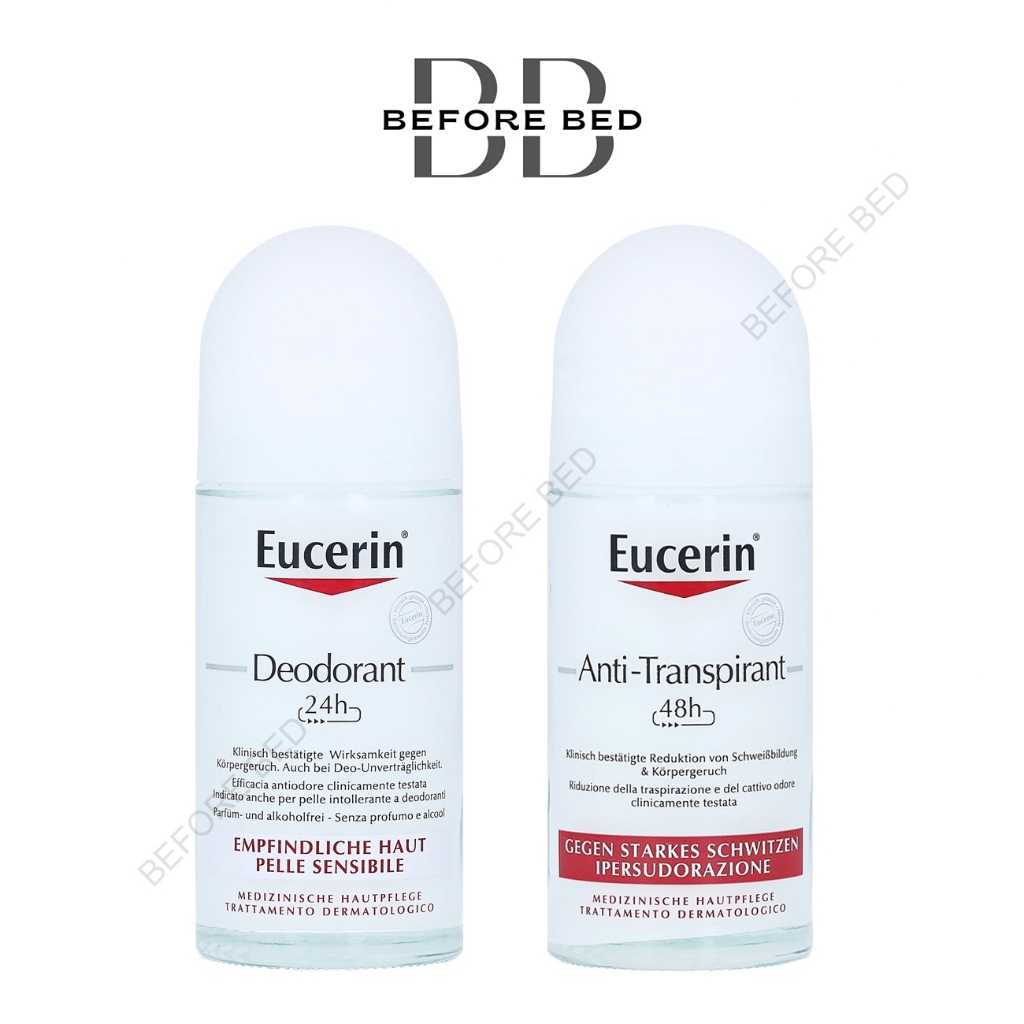 Eucerin Deodorant Sensitive Skin 24h/ Anti-Transpirant 48h Roll-On โรลออนระงับกลิ่นกายจากยูเซอรีน
