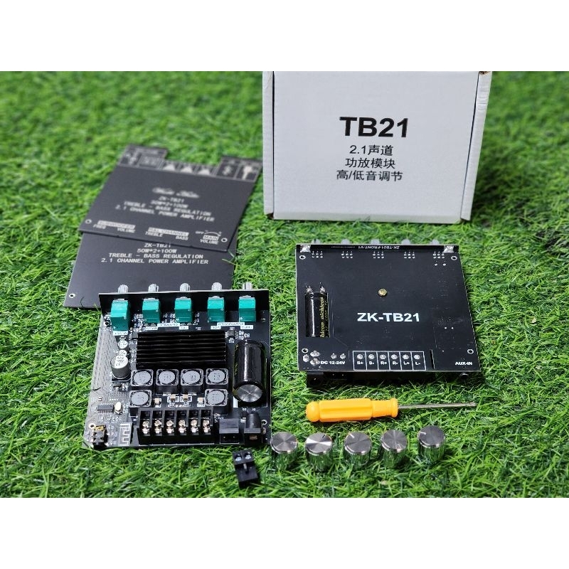 ZK-TB21 ไม่มีAPP(มีเคลส) **ของแท้** แอมจิ๋ว บลูทูธ 5.0 เครื่องขยายเสียง กำลังขับ 2*50W + ซัพ100W ระบบ 2.1ch แอมป์บลูทูธ