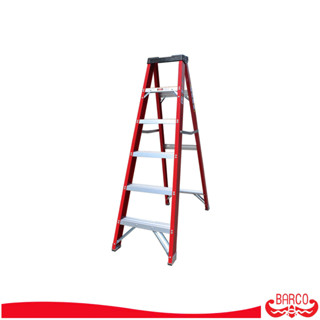 BARCO บันไดไฟเบอร์กลาสทรงเอ ขึ้นทางเดียว 6 ขั้น 1.8 ม.