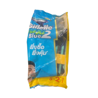 Gillette Blue2 Flexi ยิลเลตต์ บลูทู เฟล็กซ์ซี่ มีดโกนหนวด 5+2ด้าม