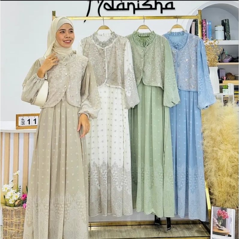 เดรสรุ่น Muna Dress สินค้านำเข้าจากอินโด ไม่ต้องพรีออเดอร์