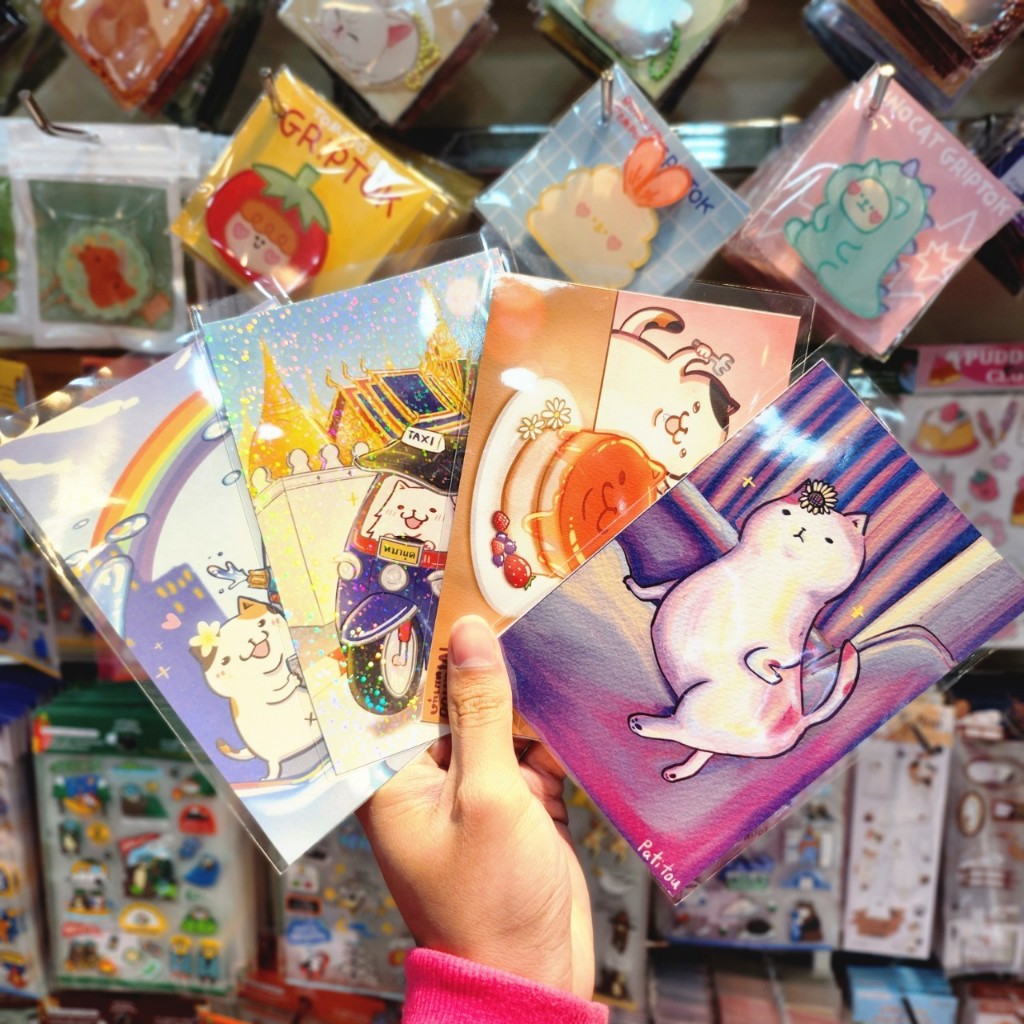 Postcard โปสการ์ด แก๊งแมว ท่องโลก โปสการ์ดน่ารัก แมวยั่วสวาท sexy cat แมวตะลุยสงกรานต์ [Manud]