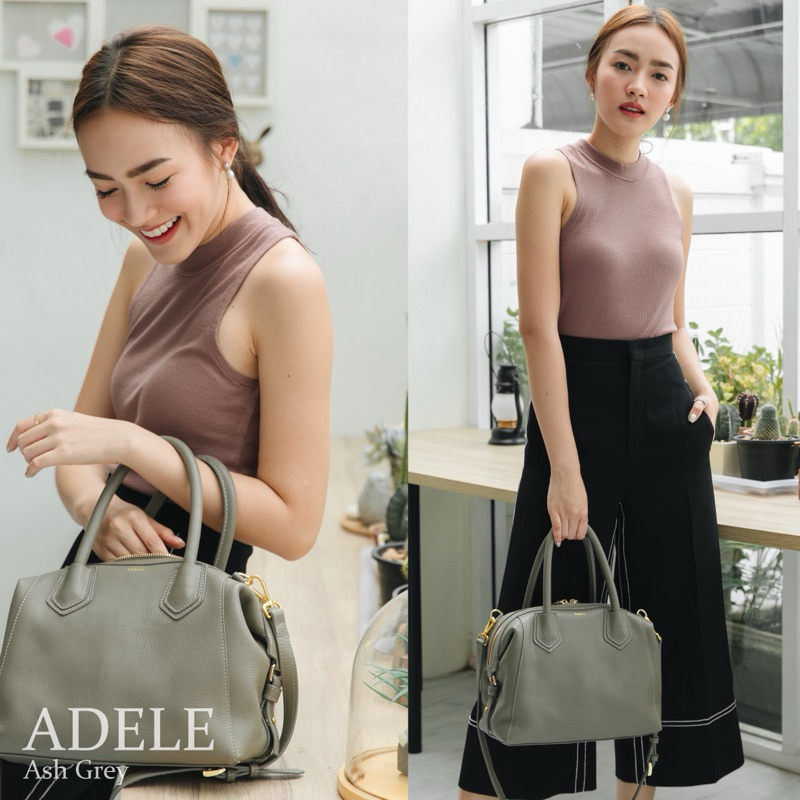 KARNII Brand - ADELE in Ash grey กระเป๋าหนังแท้