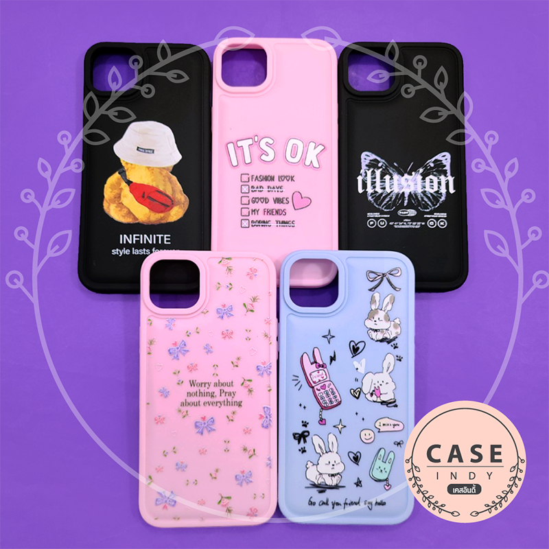 เคสนิ่มหลังนูนพิมพ์ลาย ไอโฟน ip11 ip14+ ip15+ ip 16 ip16Pro ip16Pro max