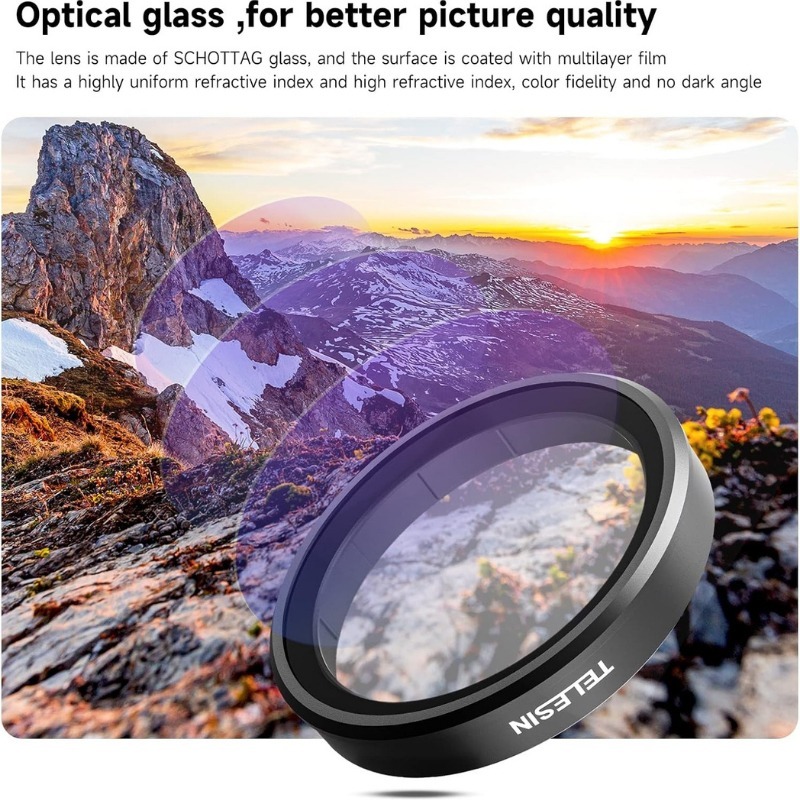 Telesin CPL+ND8/16/32 Lens filter kit  for DJI Osmo Action 5Pro/4/3 (AGC Glass)