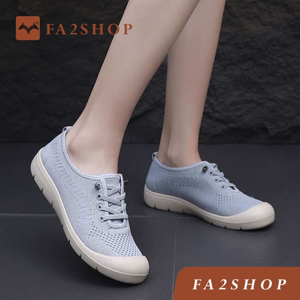 FA2SHOP รุ่น QZ198 รองเท้าผ้าใบ น้ำหนักเบา ไม่ต้องผูกเชือก ใส่สบาย รุ่นขายดี