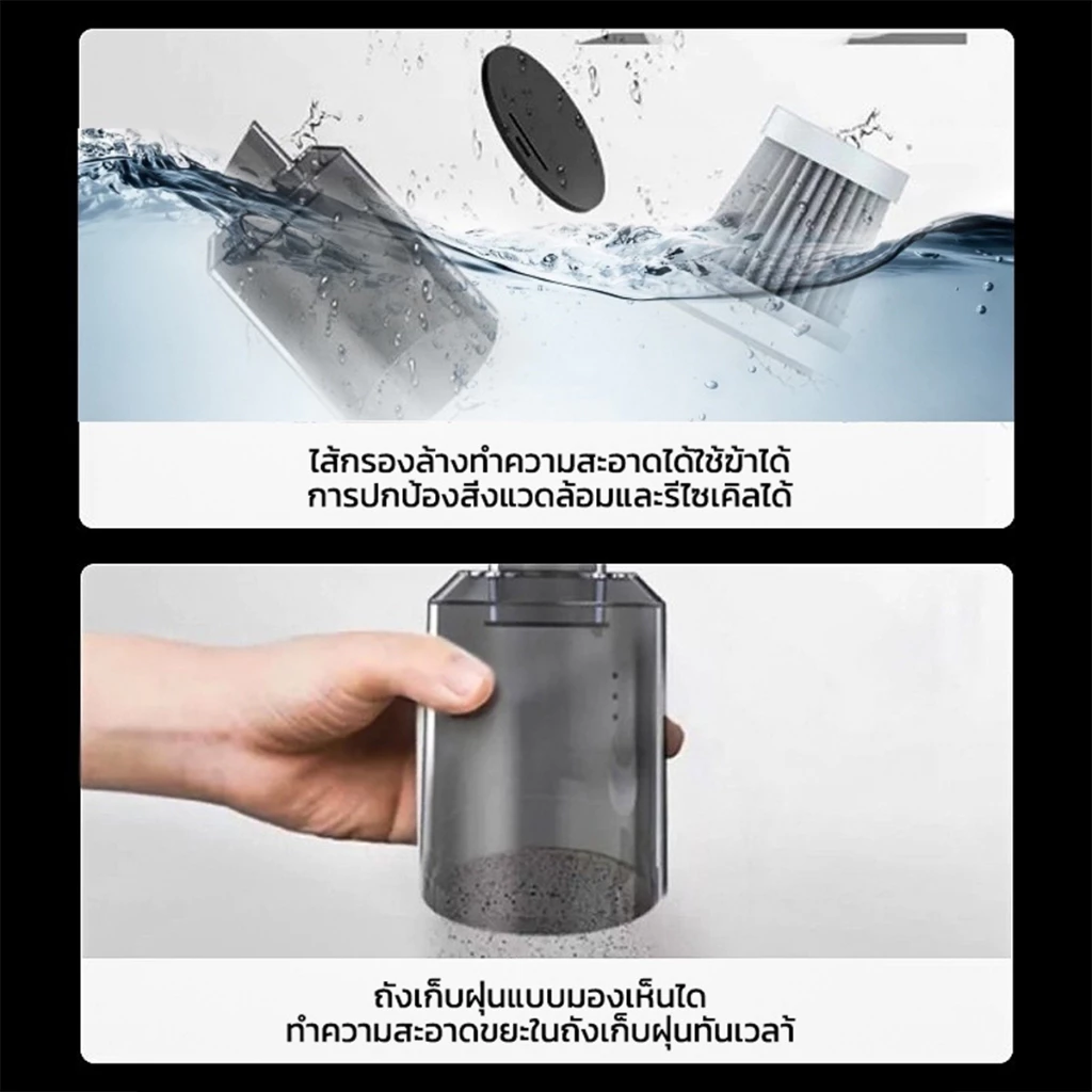 LT-009 เครื่องดูดฝุ่น ไซส์มินิ ไร้สาย 3in1 ดูดฝุ่น+เป่าลม ลมแรง ใช้ได้ทั้งในบ้าน และในรถ ที่ดูดฝุ่นไฟฟ้า USBชาร์จ thumbnail 5