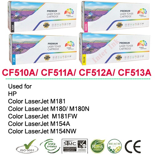 หมึกเลเซอร์ Color LaserJet Pro MFP M181fw / M154A / M154NW (204A) สีดำ/ สีฟ้า/ สีเหลือง/ สีแดง Full Color