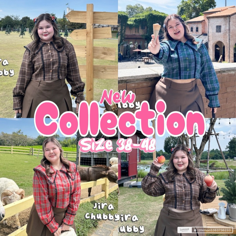 (Shopee video มีส่วนลด) เสื้อคอปกทหารเรือลายสก็อต แขนยาว แต่งด้วยผ้าลูกไม้ทั้งตัว