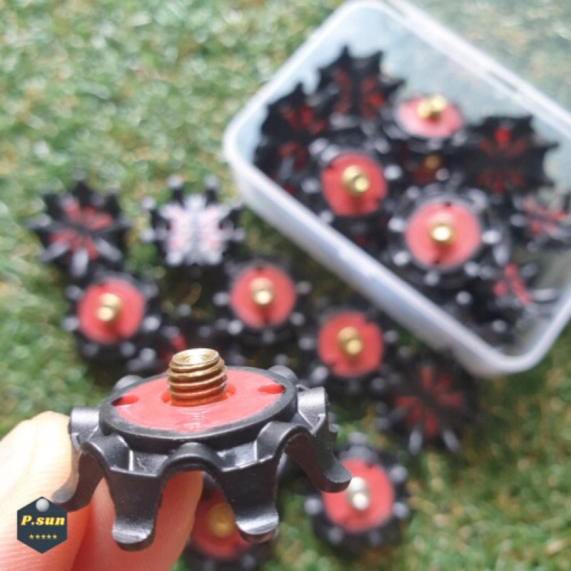 ปุ่มรองเท้ากอล์ฟ 14-20 pcs.แบบเกลียวเหล็กหมุน+ตัวไขปุ่ม spikes stud  golf shoes Small metal thread insert system(เกลียว) - รูปที่ 3