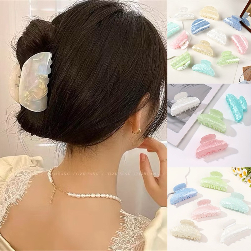[Mimmuffin] กิ๊บหนีบผมอะคริลิค กิ๊ฟหนีบผมลายหินอ่อน marble