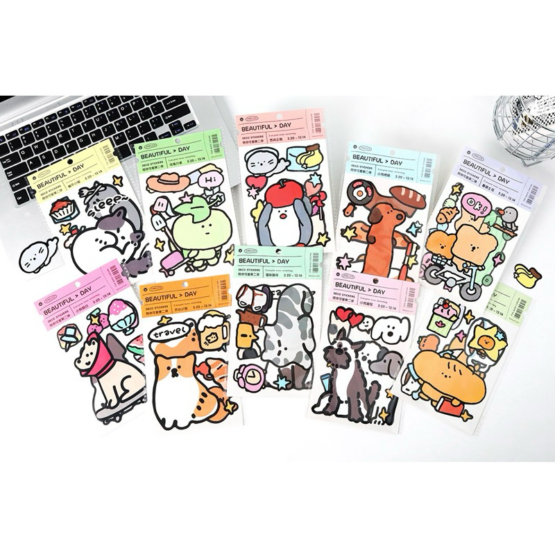 พร้อมส่ง สติกเกอร์ ขนาดใหญ่ ลายน่ารัก แปะเคส กระเป๋า