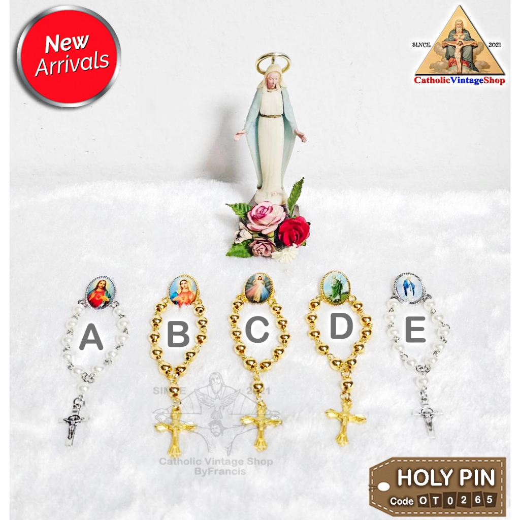 เข็มกลัด ติดเสื้อ แม่พระ พระเยซูเจ้า นักบุญ Pin Catholic Jesus virgin mary คาทอลิก #OT0265