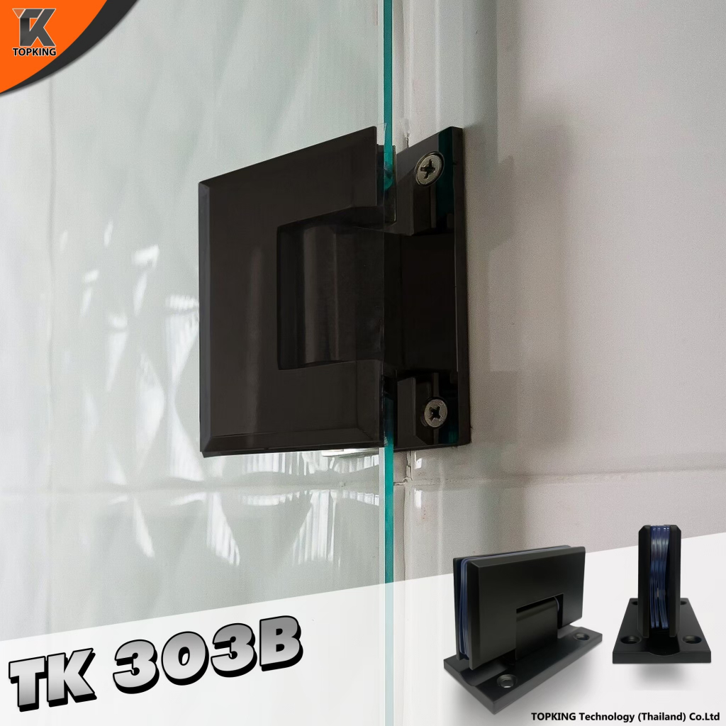 บานพับประตูกระจก Stainless Steel 304 รุ่น TK 303 Black