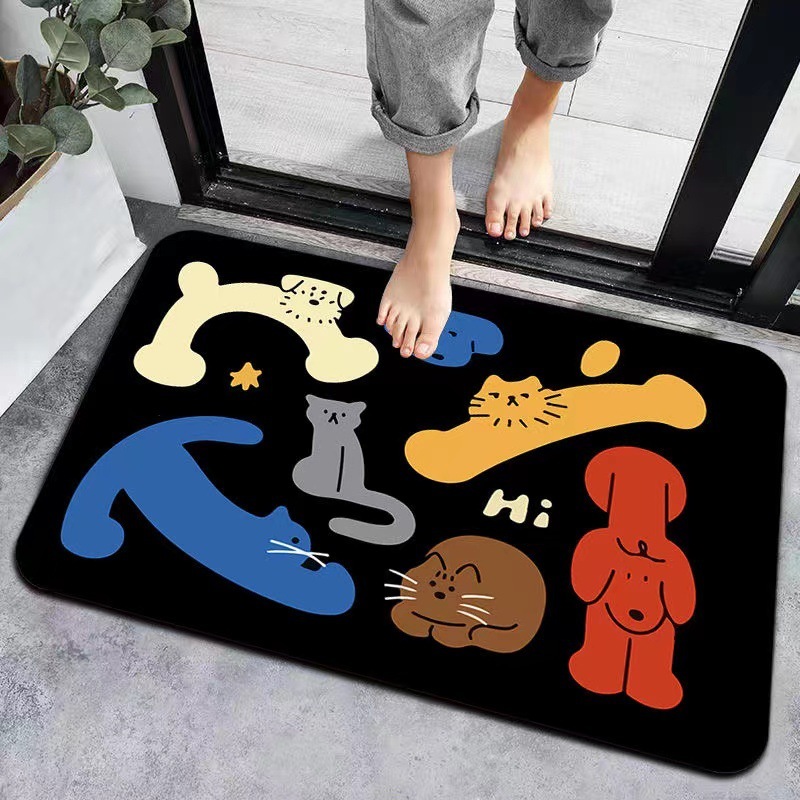 พรมเช็ดเท้า พรม ลายสัตว์ ดูดซับน้ำ ขนาด40*60cm. กันลื่น ผ้าเช็ดเท้า /HomeUP - รูปที่ 4