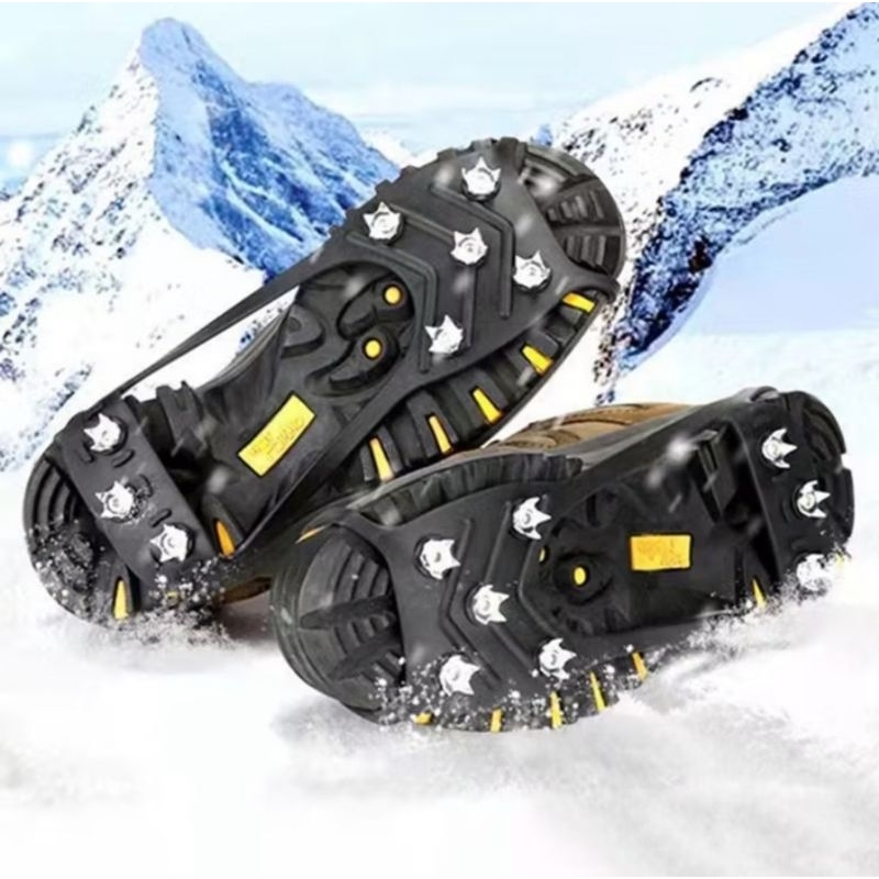พร้อมส่ง สายรัดกันลื่นหิมะ 8 หมุด รองเท้าลุยหิมะ < Size 34-44 >