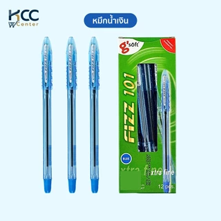 (ยกกล่อง12ด้าม) ปากกา ปากกาลูกลื่น จีซอฟท์ FIZZ 101 G’soft ขนาด 0.38 มม.