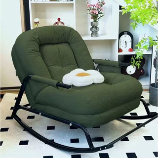 Homemark เก้าอี้พักผ่อน โซฟาปรับนอนได้ ถึง160°c สีครีม Minimal เบาะฟองน้ำหนา10ซม. นุ่มสบาย ผ้ากำมะหยี่ เก้าอี้โย