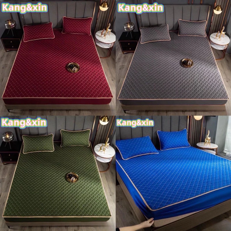ผ้าปูที่นอนเสริมใยนุ่ม (เนื้อผ้า3ชั้น) รัดมุม360องศา พร้อมส่ง