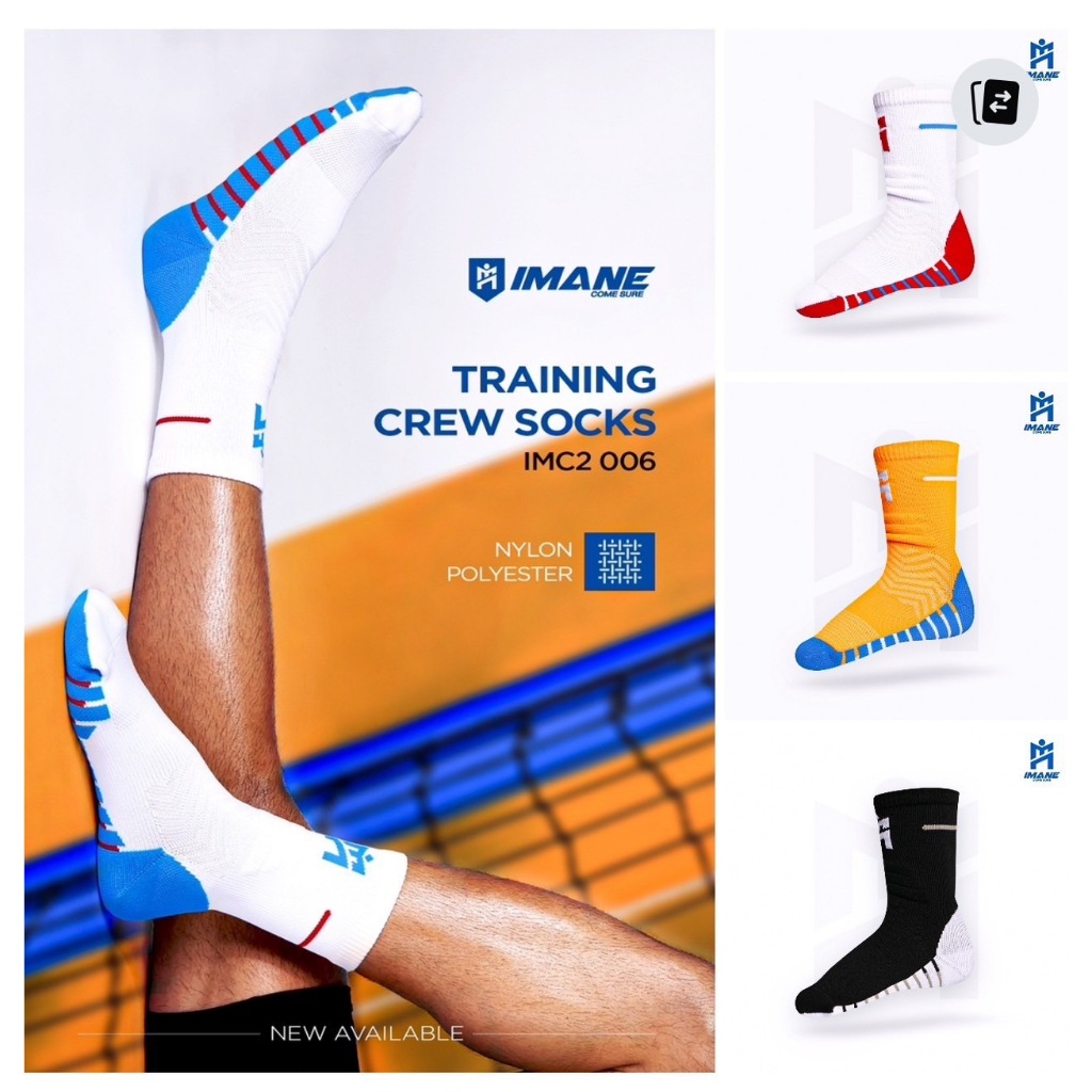 IMANE ถุงเท้าครึ่งแข้ง ถุงเท้าสั้น Training Crew Socks รหัส IMC2 006