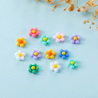 อะไหล่ดอกไม้ไข่ดาว อะไหล่ติดเล็บน่ารัก สีสันสดใส 50ชิ้น/ห่อ สินค้าพร้อมส่ง
