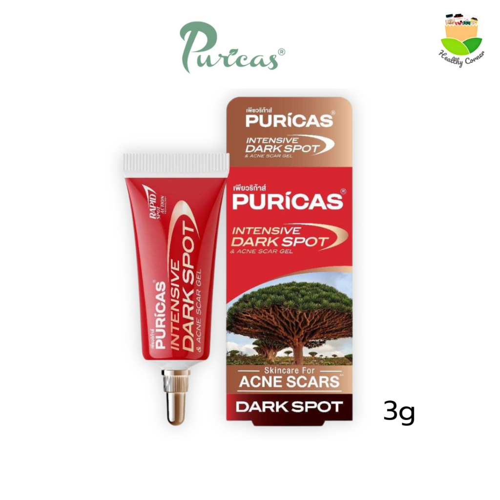 Puricas Dark Spot & Acne Gel 3g เพียวริก้าส์ ดาร์ก สปอต ลดรอยดำจากสิว 3 กรัม