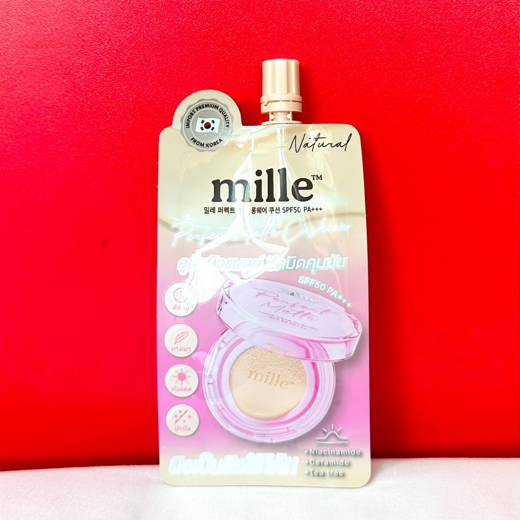 คุชชั่นมิลเล่ Mille Perfect Matte Long Wear Cushion SPF50PA+++ #เบอร์ 02 ( ซอง )