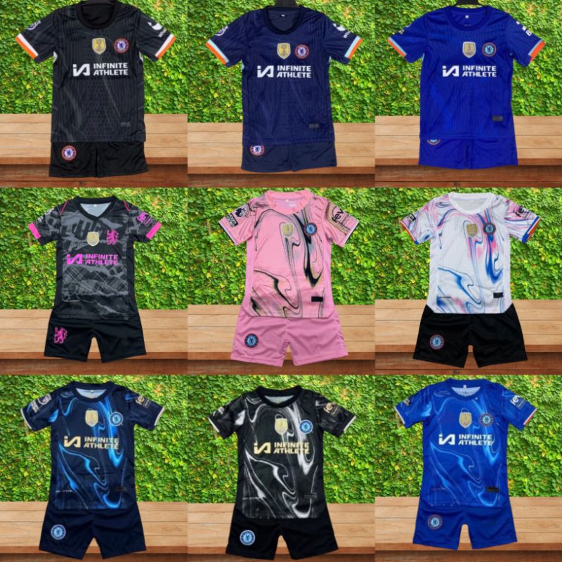 ชุดฟุตบอลเด็ก เชลซี ชุดกีฬา 1 ชุดเสื้อพร้อมกางเกง พร้อมส่งเด็กผู้ชายเด็กผู้หญิง