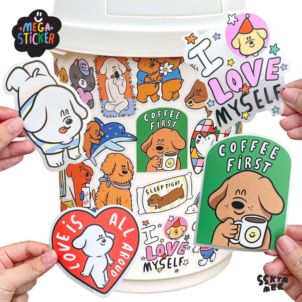 ssktmmee - Mega sticker สติกเกอร์ชิ้นใหญ่พิเศษ กันน้ำ แปะไม่ทิ้งคราบ (ราคาส่ง 4 ชิ้น) *อ่านรายละเอียดก่อนสั่ง*!!