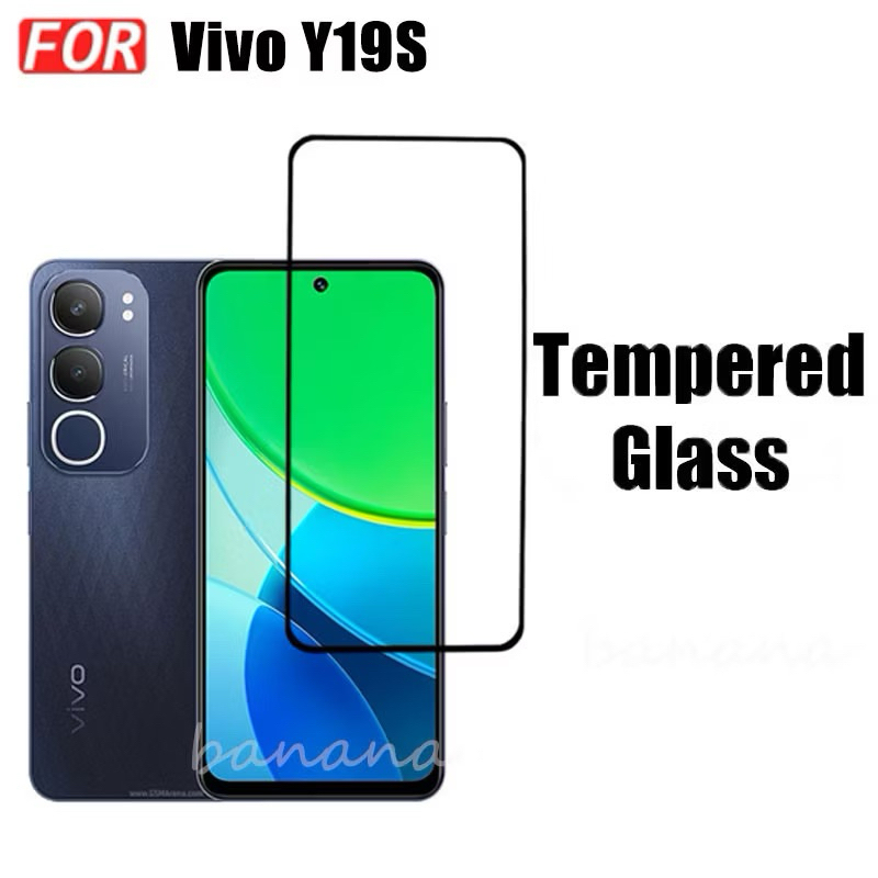 ฟิล์มกระจกเต็มจอ สำหรับ Vivo Y19s ฟิล์มขอบดำ ฟิล์มกระจกนิรภัย Tempered Glass 9H กระแทก