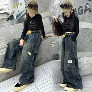 (**พร้อมส่งจากในไทย**) NO.772 กางเกงยีนส์คาร์โก้เด็ก ป้ายG (…