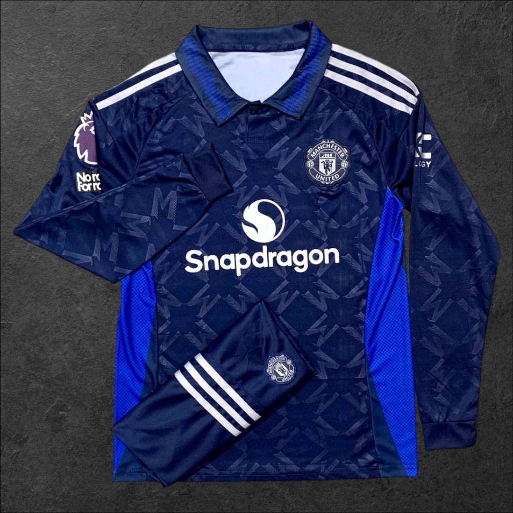 ชุดฟุตบอลแขนยาว ทีมแมนยู ชุดกีฬาใหม่ล่าสุด 2024-2025 ผ้าดีใส่สบาย เสื้อ+กางเกง พร้อมส่ง