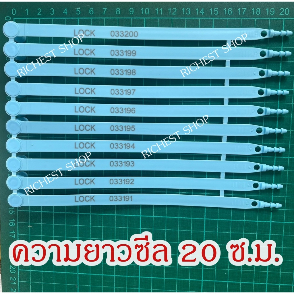 ซีลล็อครถบรรทุก รถขนส่ง ล็อคตู้คอนเทนเนอร์ ซีลล็อคผ้าใบคลุมสินค้า ซีลพลาสติก สีฟ้า ยาว 20 ซ.ม. ส่งจากไทย ส่งของทุกวัน