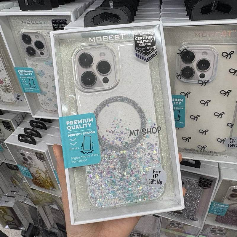 New🎉Mobest case Glitter Mag สำหรับ 16/16plus /16pro/16 pro max (พร้อมส่งในไทย)