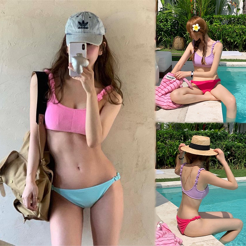 ชุดบิกินี่ ชุดว่ายน้ำผู้หญิง เซ็กซี่ Korean Bikini เซ็ต2ชิ้น ชายหาด#0476