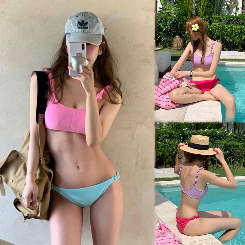 ชุดบิกินี่ ชุดว่ายน้ำผู้หญิง เซ็กซี่ Korean Bikini เซ็ต2ชิ้น ชายหาด#0476