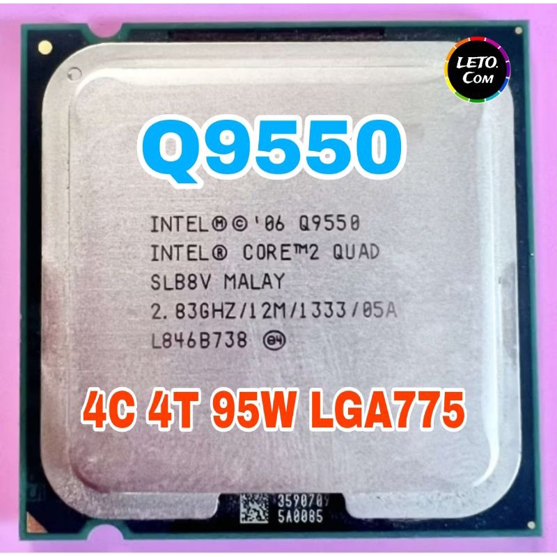 ซีพียู CPU Core 2 Quad Q9550 2.83Ghz / 4คอ 4เทรด / 95W LGA 775 ฟรีซิลิโคลน1ซอง Q 9550